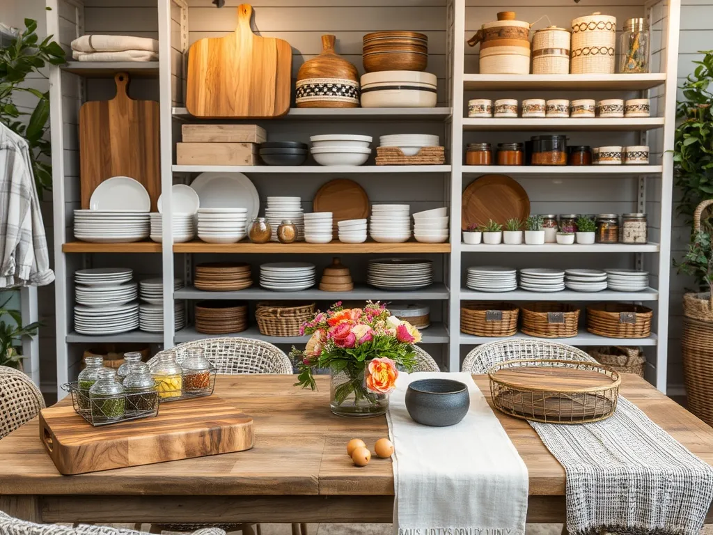 Set of linen napkins with wooden ring holders