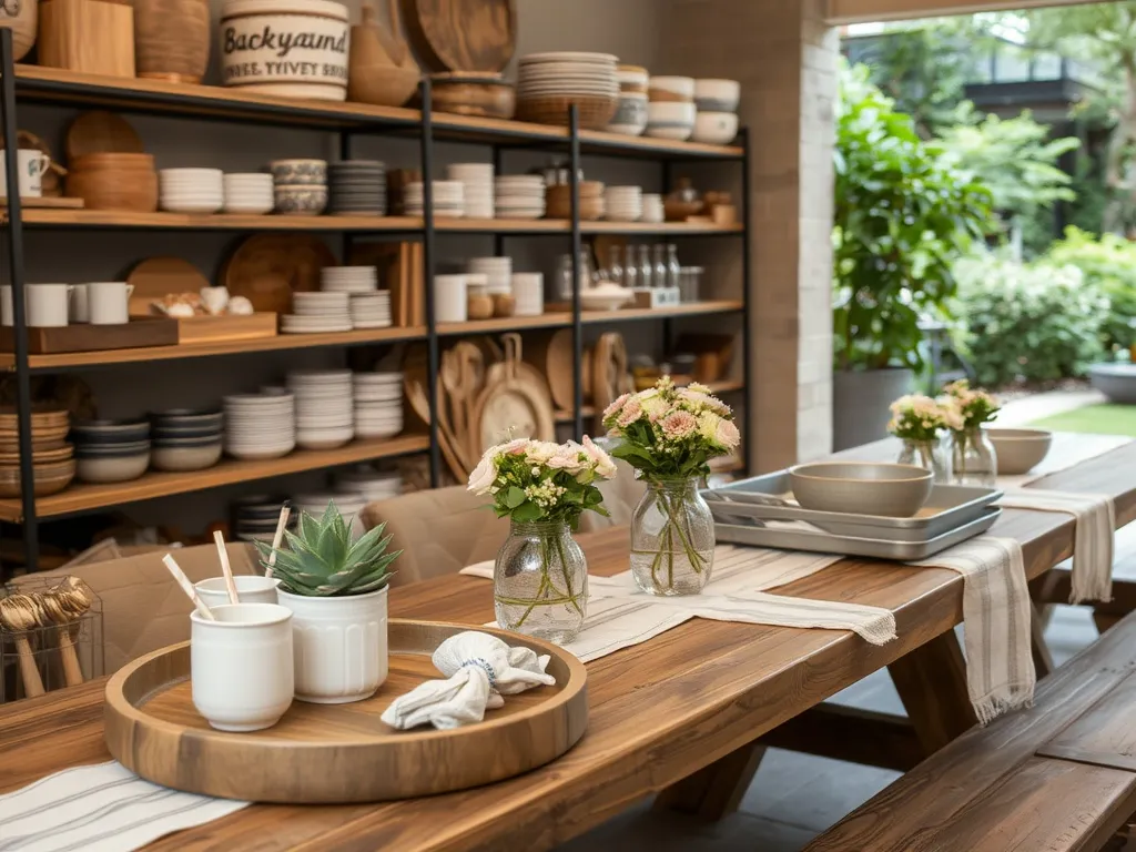 Close up of a well-arranged rustic table setting
